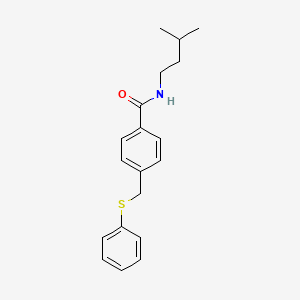 molecular formula C19H23NOS B5703675 N-(3-methylbutyl)-4-[(phenylthio)methyl]benzamide 