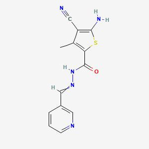 molecular formula C13H11N5OS B5703688 5-amino-4-cyano-3-methyl-N'-(3-pyridinylmethylene)-2-thiophenecarbohydrazide 