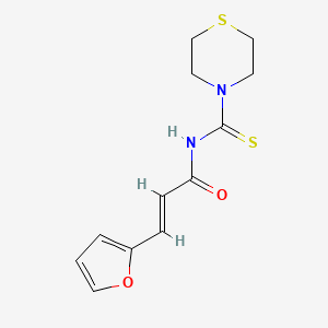 molecular formula C12H14N2O2S2 B5703693 3-(2-furyl)-N-(4-thiomorpholinylcarbonothioyl)acrylamide 