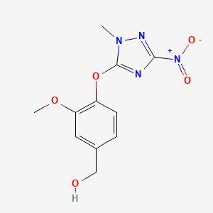 molecular formula C11H12N4O5 B5703700 {3-methoxy-4-[(1-methyl-3-nitro-1H-1,2,4-triazol-5-yl)oxy]phenyl}methanol 