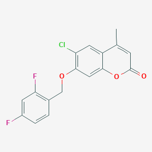 molecular formula C17H11ClF2O3 B5703718 6-chloro-7-[(2,4-difluorobenzyl)oxy]-4-methyl-2H-chromen-2-one 