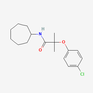molecular formula C17H24ClNO2 B5703740 2-(4-chlorophenoxy)-N-cycloheptyl-2-methylpropanamide 
