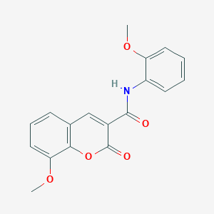 molecular formula C18H15NO5 B5703742 8-methoxy-N-(2-methoxyphenyl)-2-oxo-2H-chromene-3-carboxamide 