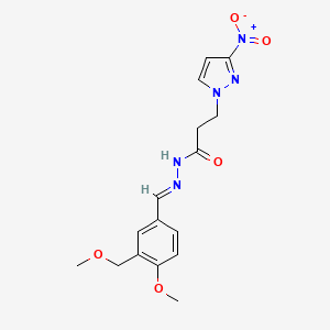 molecular formula C16H19N5O5 B5703759 N'-[4-methoxy-3-(methoxymethyl)benzylidene]-3-(3-nitro-1H-pyrazol-1-yl)propanohydrazide 