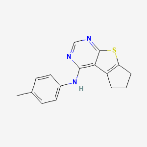 molecular formula C16H15N3S B5703772 N-(4-methylphenyl)-6,7-dihydro-5H-cyclopenta[4,5]thieno[2,3-d]pyrimidin-4-amine 