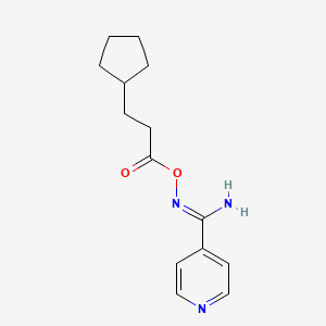 molecular formula C14H19N3O2 B5703791 N'-[(3-cyclopentylpropanoyl)oxy]-4-pyridinecarboximidamide 