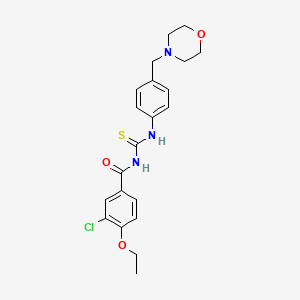 molecular formula C21H24ClN3O3S B5703794 3-chloro-4-ethoxy-N-({[4-(4-morpholinylmethyl)phenyl]amino}carbonothioyl)benzamide 