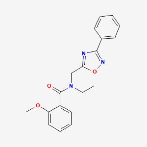 molecular formula C19H19N3O3 B5703815 N-ethyl-2-methoxy-N-[(3-phenyl-1,2,4-oxadiazol-5-yl)methyl]benzamide 