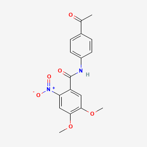 molecular formula C17H16N2O6 B5703836 N-(4-acetylphenyl)-4,5-dimethoxy-2-nitrobenzamide 
