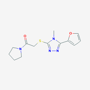 molecular formula C13H16N4O2S B5703861 3-(2-furyl)-4-methyl-5-{[2-oxo-2-(1-pyrrolidinyl)ethyl]thio}-4H-1,2,4-triazole 