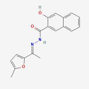 molecular formula C18H16N2O3 B5703873 3-hydroxy-N'-[1-(5-methyl-2-furyl)ethylidene]-2-naphthohydrazide 