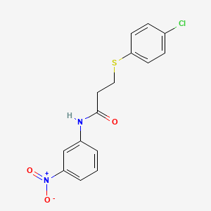 molecular formula C15H13ClN2O3S B5703878 3-[(4-chlorophenyl)thio]-N-(3-nitrophenyl)propanamide 