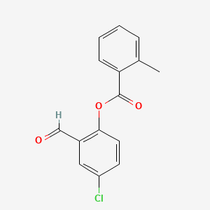 molecular formula C15H11ClO3 B5703903 4-chloro-2-formylphenyl 2-methylbenzoate 