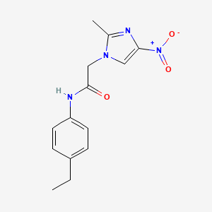molecular formula C14H16N4O3 B5703906 N-(4-ethylphenyl)-2-(2-methyl-4-nitro-1H-imidazol-1-yl)acetamide 