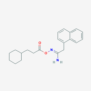 molecular formula C21H26N2O2 B5703914 N'-[(3-cyclohexylpropanoyl)oxy]-2-(1-naphthyl)ethanimidamide 
