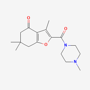 molecular formula C17H24N2O3 B5703921 3,6,6-trimethyl-2-[(4-methyl-1-piperazinyl)carbonyl]-6,7-dihydro-1-benzofuran-4(5H)-one 
