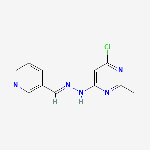 molecular formula C11H10ClN5 B5703927 nicotinaldehyde (6-chloro-2-methyl-4-pyrimidinyl)hydrazone 