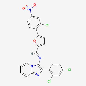 molecular formula C24H13Cl3N4O3 B5703985 N-{[5-(2-chloro-4-nitrophenyl)-2-furyl]methylene}-2-(2,4-dichlorophenyl)imidazo[1,2-a]pyridin-3-amine 