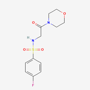 molecular formula C12H15FN2O4S B5704012 4-Fluoro-N-(2-morpholin-4-yl-2-oxo-ethyl)-benzenesulfonamide 