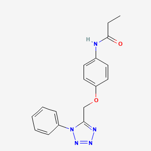 molecular formula C17H17N5O2 B5704040 N-{4-[(1-phenyl-1H-tetrazol-5-yl)methoxy]phenyl}propanamide 