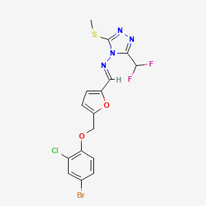 molecular formula C16H12BrClF2N4O2S B5704046 N-({5-[(4-bromo-2-chlorophenoxy)methyl]-2-furyl}methylene)-3-(difluoromethyl)-5-(methylthio)-4H-1,2,4-triazol-4-amine 