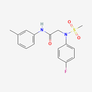 molecular formula C16H17FN2O3S B5704079 N~2~-(4-fluorophenyl)-N~1~-(3-methylphenyl)-N~2~-(methylsulfonyl)glycinamide 