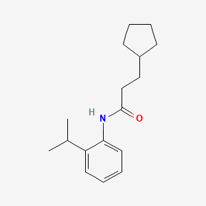 molecular formula C17H25NO B5704099 3-cyclopentyl-N-(2-isopropylphenyl)propanamide 