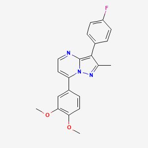molecular formula C21H18FN3O2 B5704126 7-(3,4-dimethoxyphenyl)-3-(4-fluorophenyl)-2-methylpyrazolo[1,5-a]pyrimidine 