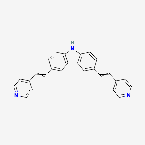 molecular formula C26H19N3 B570417 9H-Carbazole, 3,6-bis[2-(4-pyridinyl)ethenyl]- CAS No. 846042-18-0