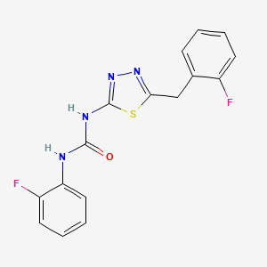 molecular formula C16H12F2N4OS B5704190 N-[5-(2-fluorobenzyl)-1,3,4-thiadiazol-2-yl]-N'-(2-fluorophenyl)urea 