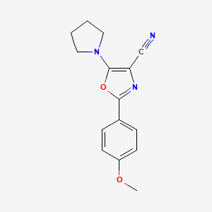 2-(4-methoxyphenyl)-5-(1-pyrrolidinyl)-1,3-oxazole-4-carbonitrile