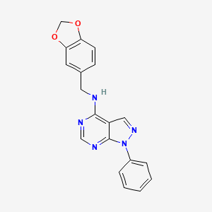 molecular formula C19H15N5O2 B5704230 N-(1,3-benzodioxol-5-ylmethyl)-1-phenyl-1H-pyrazolo[3,4-d]pyrimidin-4-amine 