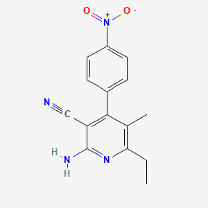 molecular formula C15H14N4O2 B5704240 2-amino-6-ethyl-5-methyl-4-(4-nitrophenyl)nicotinonitrile 