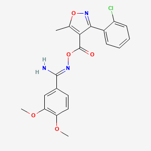 molecular formula C20H18ClN3O5 B5704251 N'-({[3-(2-chlorophenyl)-5-methyl-4-isoxazolyl]carbonyl}oxy)-3,4-dimethoxybenzenecarboximidamide 