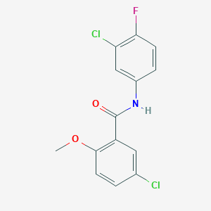 molecular formula C14H10Cl2FNO2 B5704272 5-chloro-N-(3-chloro-4-fluorophenyl)-2-methoxybenzamide 