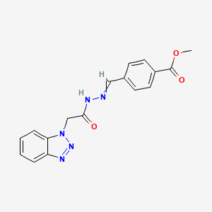 molecular formula C17H15N5O3 B5704286 methyl 4-[2-(1H-1,2,3-benzotriazol-1-ylacetyl)carbonohydrazonoyl]benzoate 