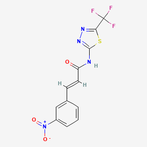 molecular formula C12H7F3N4O3S B5704295 3-(3-nitrophenyl)-N-[5-(trifluoromethyl)-1,3,4-thiadiazol-2-yl]acrylamide 