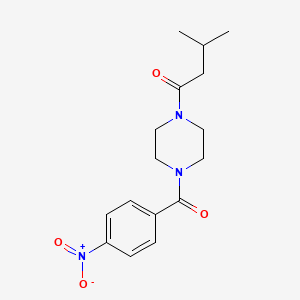 molecular formula C16H21N3O4 B5704311 1-(3-methylbutanoyl)-4-(4-nitrobenzoyl)piperazine 