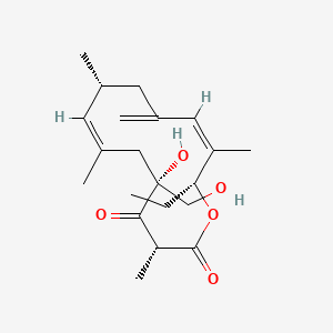 molecular formula C21H32O5 B570434 (3R,5R,7Z,9R,12Z,14R)-14-ethyl-5-hydroxy-5-(hydroxymethyl)-3,7,9,13-tetramethyl-11-methylidene-1-oxacyclotetradeca-7,12-diene-2,4-dione CAS No. 124027-87-8