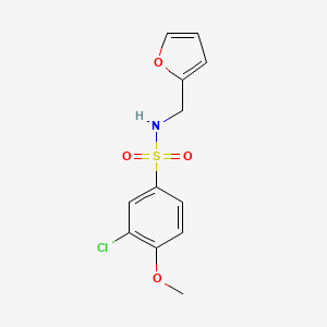 molecular formula C12H12ClNO4S B5704356 3-chloro-N-(2-furylmethyl)-4-methoxybenzenesulfonamide 