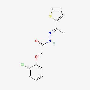 molecular formula C14H13ClN2O2S B5704370 2-(2-chlorophenoxy)-N'-[1-(2-thienyl)ethylidene]acetohydrazide 