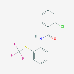 molecular formula C14H9ClF3NOS B5704407 2-chloro-N-{2-[(trifluoromethyl)thio]phenyl}benzamide 
