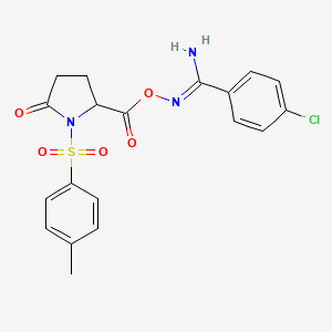 4-chloro-N'-[({1-[(4-methylphenyl)sulfonyl]-5-oxo-2-pyrrolidinyl}carbonyl)oxy]benzenecarboximidamide