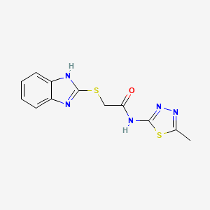 molecular formula C12H11N5OS2 B5704413 2-(1H-benzimidazol-2-ylthio)-N-(5-methyl-1,3,4-thiadiazol-2-yl)acetamide 