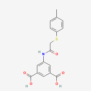 molecular formula C17H15NO5S B5704431 5-({[(4-methylphenyl)thio]acetyl}amino)isophthalic acid 