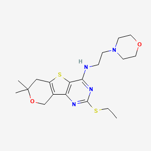 molecular formula C19H28N4O2S2 B5704480 2-(ethylthio)-7,7-dimethyl-N-[2-(4-morpholinyl)ethyl]-6,9-dihydro-7H-pyrano[3',4':4,5]thieno[3,2-d]pyrimidin-4-amine 