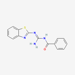molecular formula C15H12N4OS B5704487 N-[amino(1,3-benzothiazol-2-ylamino)methylene]benzamide 