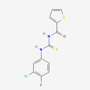 molecular formula C12H8ClFN2OS2 B5704521 N-{[(3-chloro-4-fluorophenyl)amino]carbonothioyl}-2-thiophenecarboxamide 