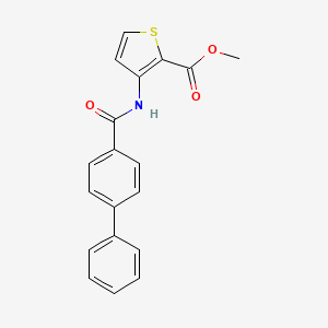 molecular formula C19H15NO3S B5704533 methyl 3-[(4-biphenylylcarbonyl)amino]-2-thiophenecarboxylate 