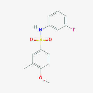molecular formula C14H14FNO3S B5704554 N-(3-fluorophenyl)-4-methoxy-3-methylbenzenesulfonamide 